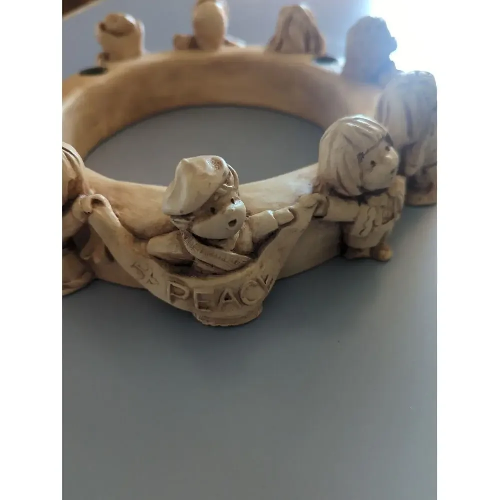 Vintage‎ Abbey Press Advent Wreath Candle Holder Children All Over The World